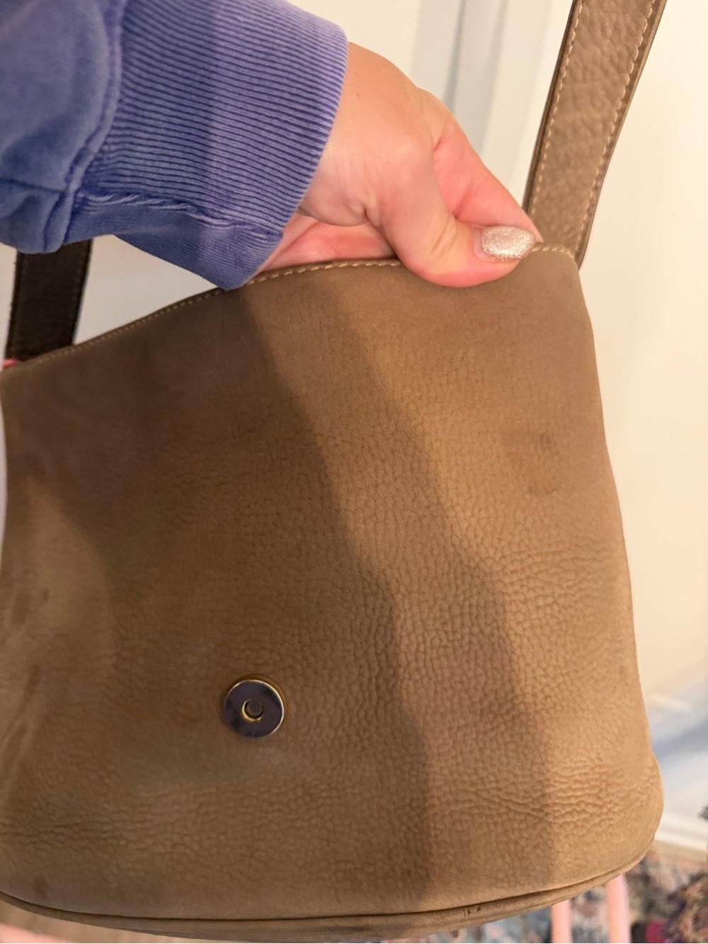 Coach Vintage Sonoma Large Flap 4935 Soft Textured Nubuck Leather in Sand Italy - Picture 9 of 13